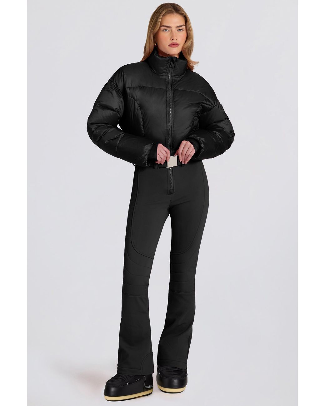 BO+TEE Black Waterproof Padded Belted Ski Suit