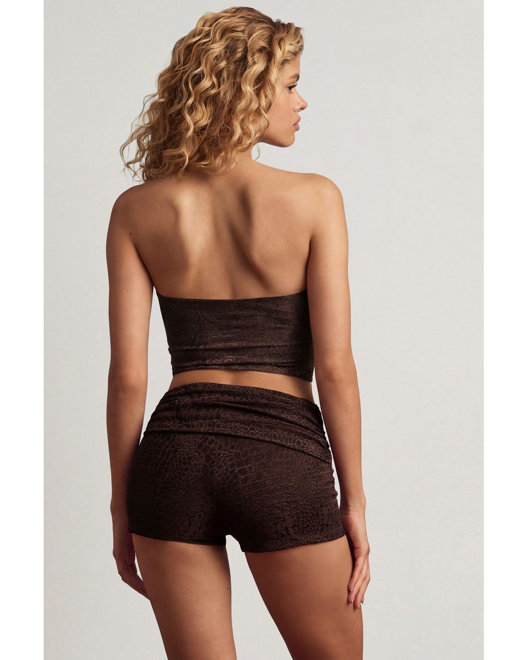 Oh Polly Brown Mid-Rise Shorts