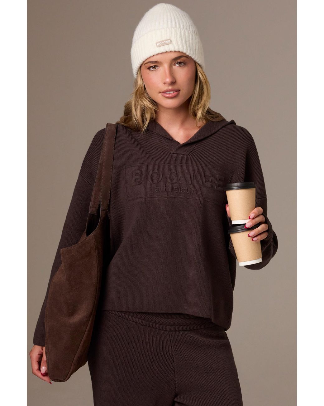 BO+TEE Brown Suede Tote Bag