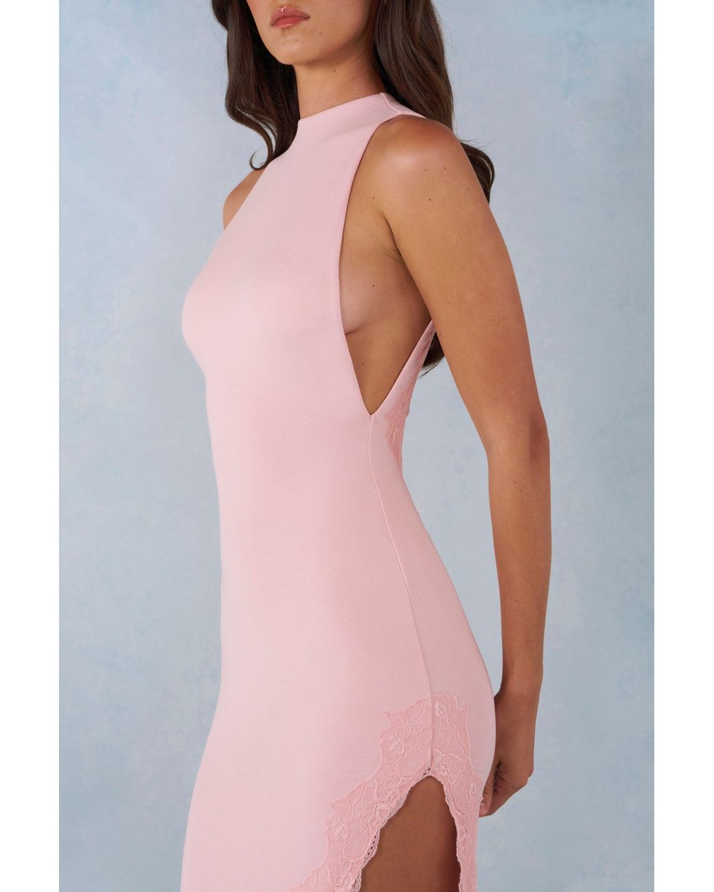 Oh Polly Pink Modal Halterneck Maxi Dress