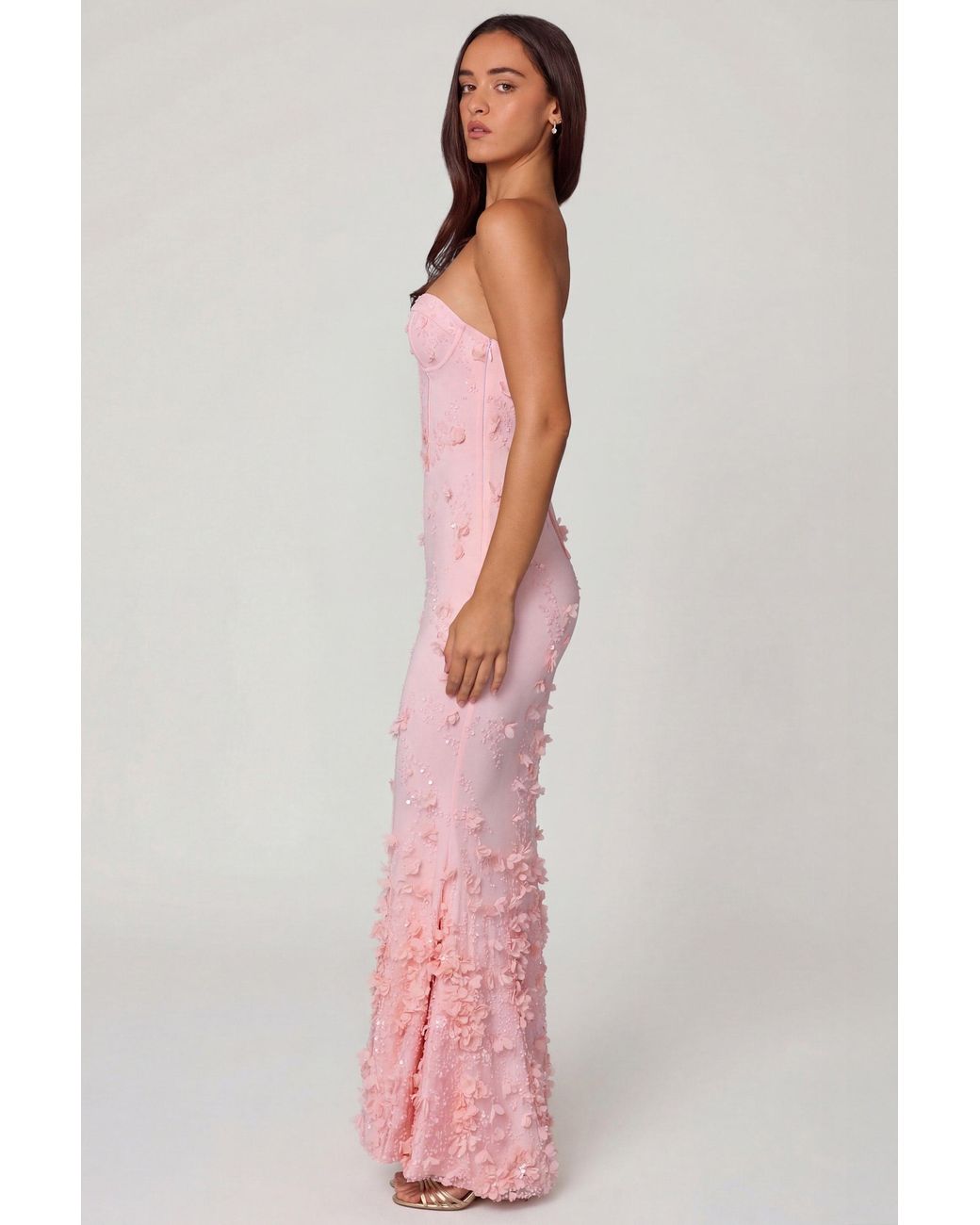 Oh Polly Blue Lace-Up Corset Maxi Dress
