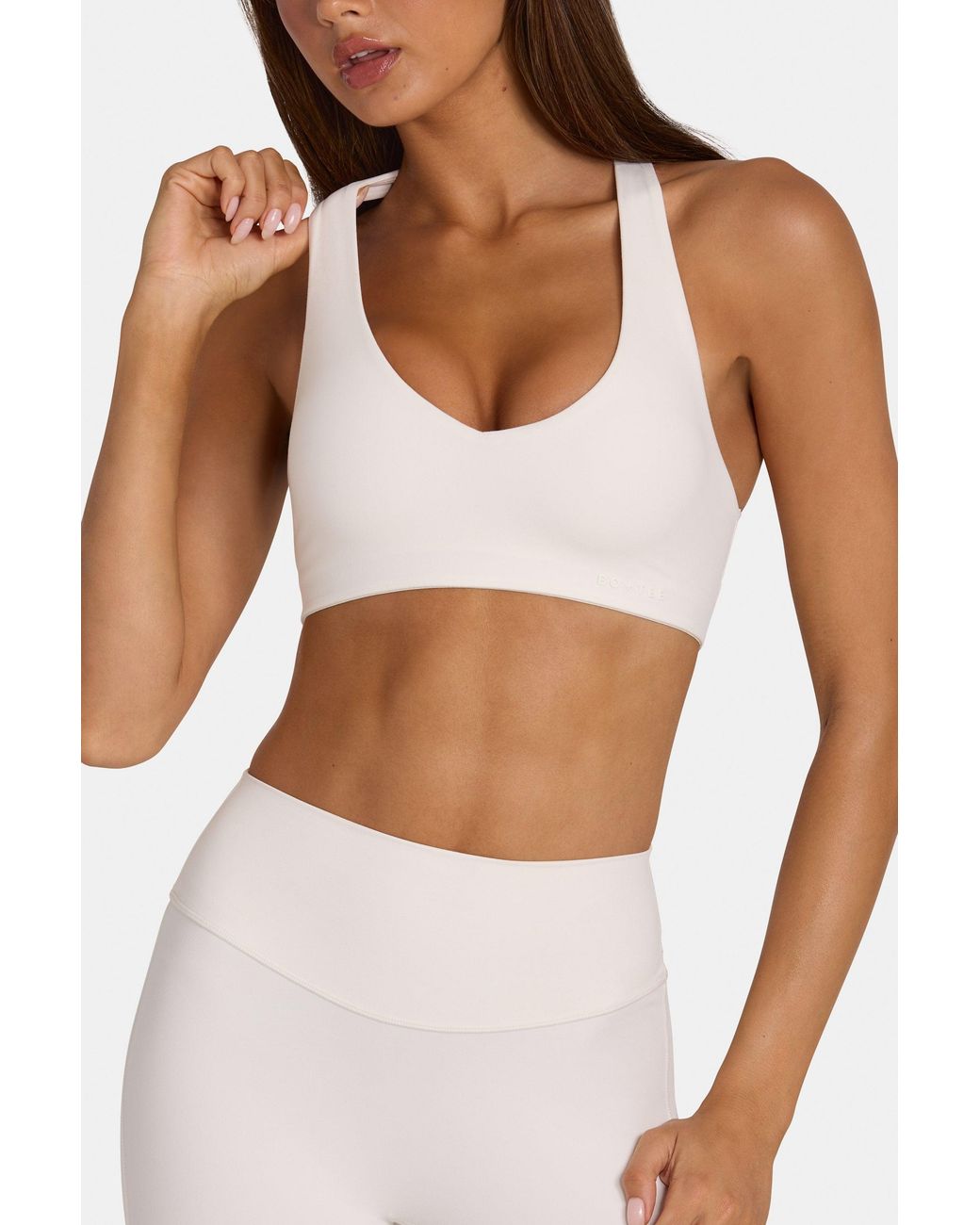 BO+TEE White Soft Active Low-Impact Sports Bra