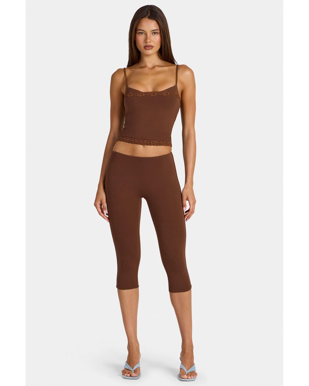 Oh Polly Brown Modal Capri Leggings