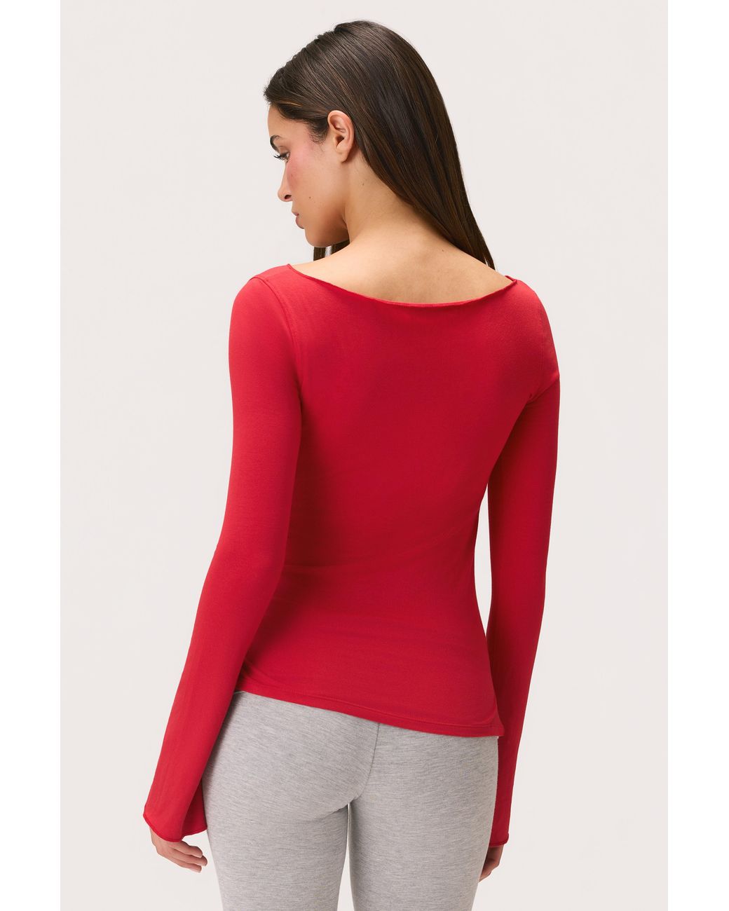 BO+TEE Red Buttercloud Long-Sleeve Top