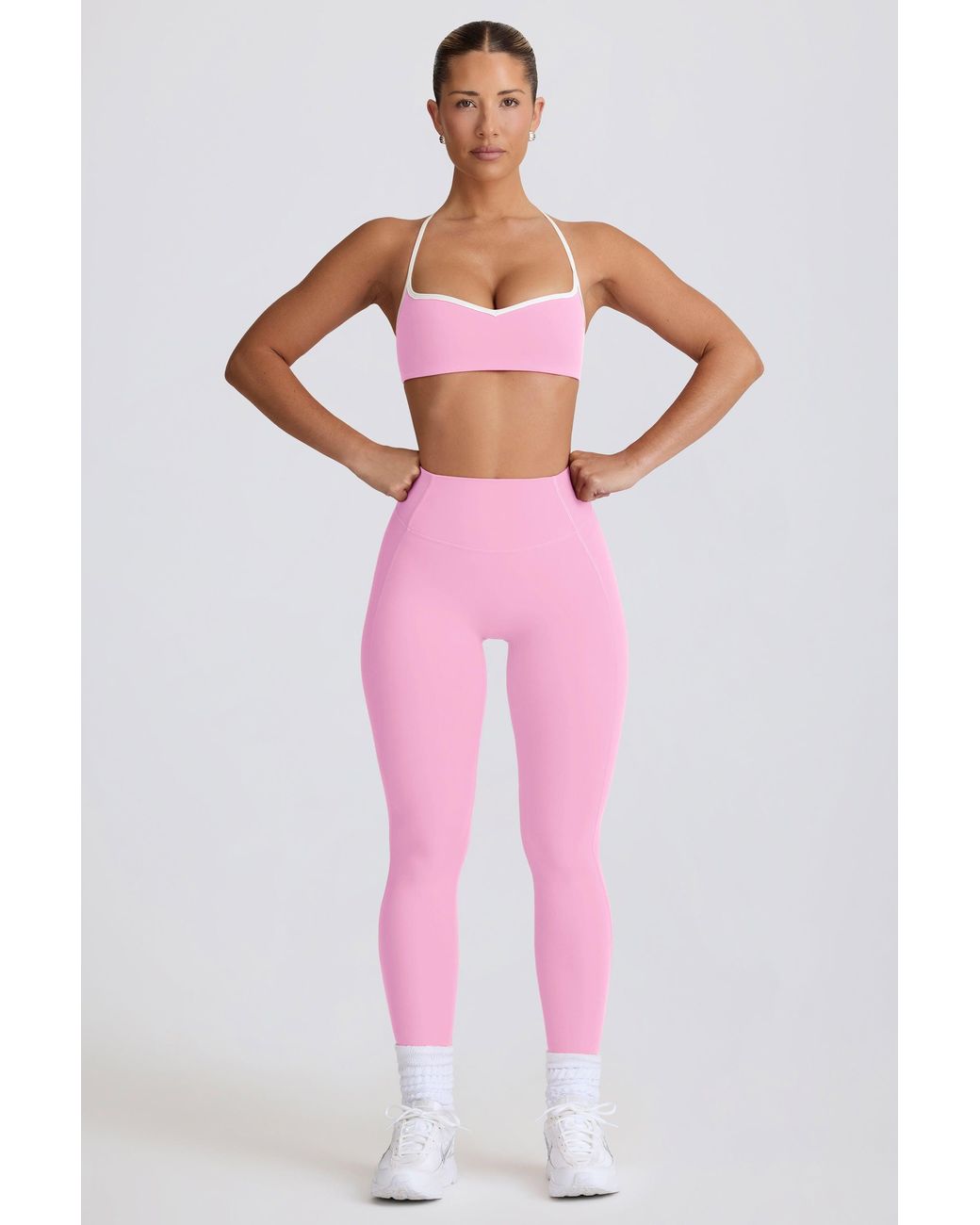 BO+TEE Pink Soft Active Mid-Rise Leggings