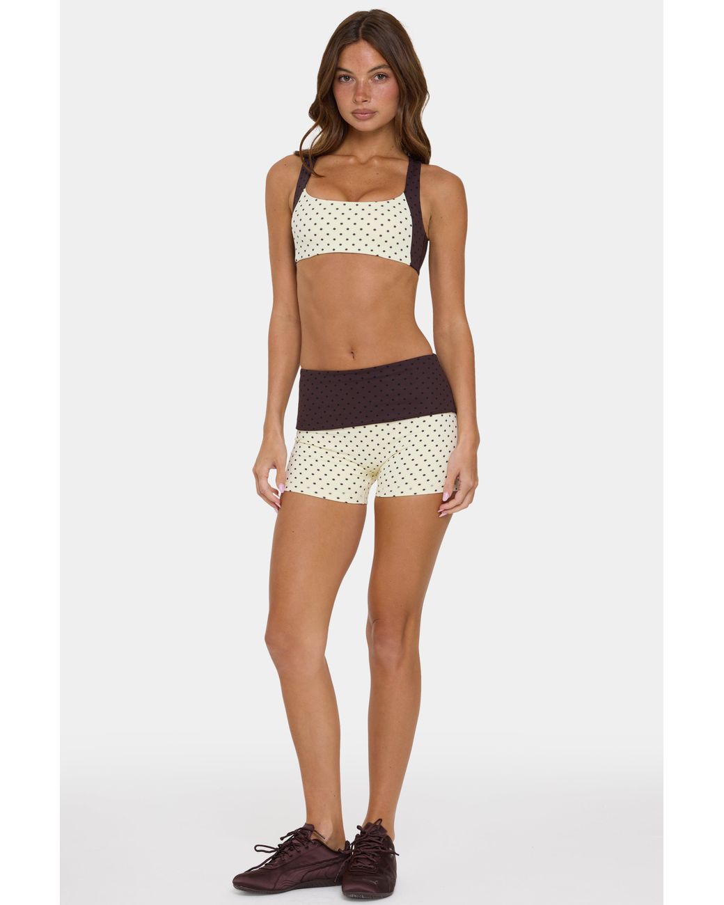 BO+TEE Yellow Soft Active Foldover Mini Shorts
