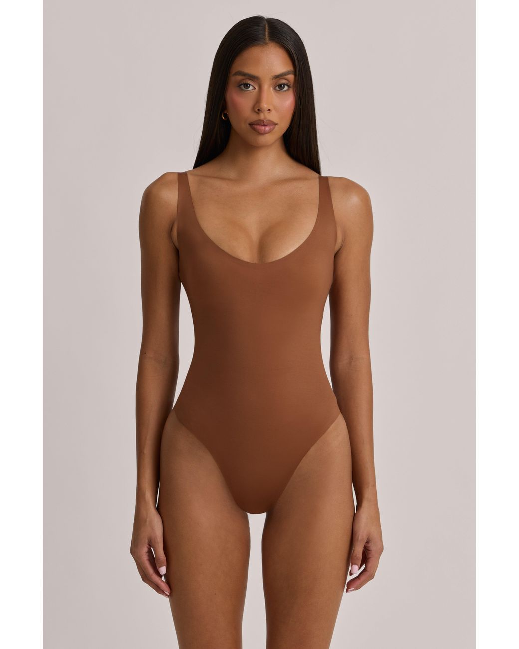 Oh Polly Natural Scoop-Neck Cheeky Bodysuit