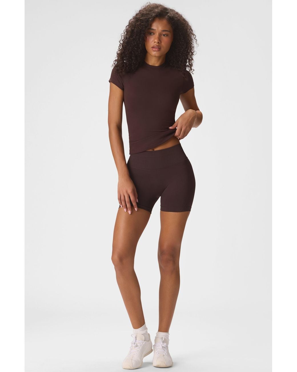 BO+TEE Brown Soft Active Short Sleeve Top