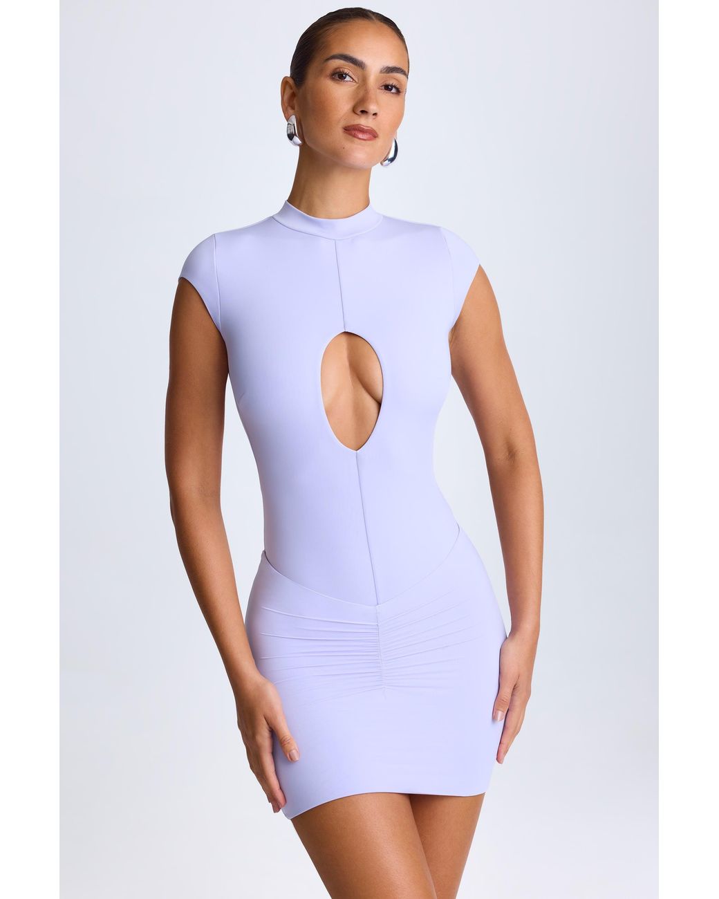Oh Polly Purple Ruched Mini Skirt