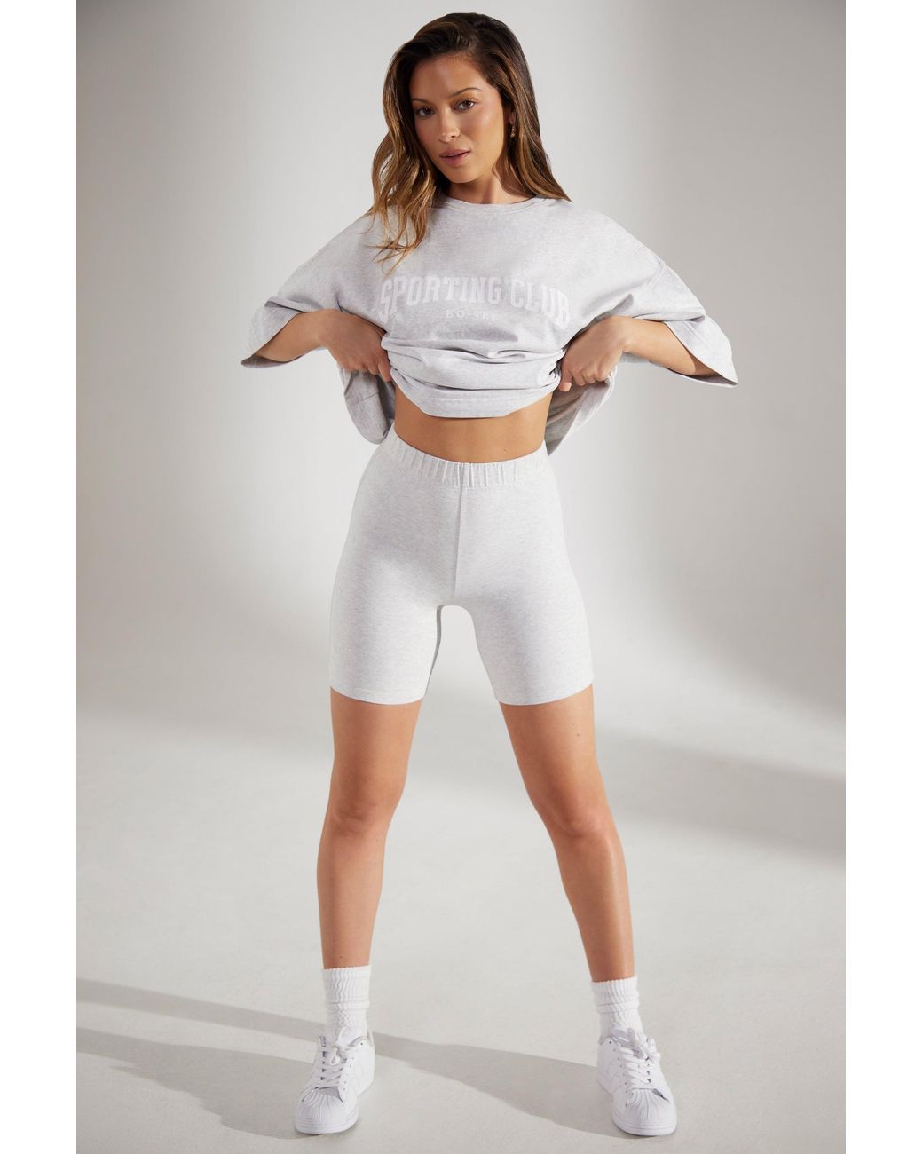 BO+TEE Gray Soft Cotton Biker Shorts