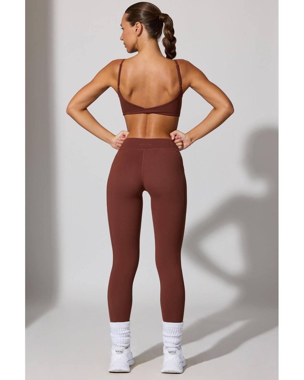 BO+TEE Brown Full Length Leggings With Pockets