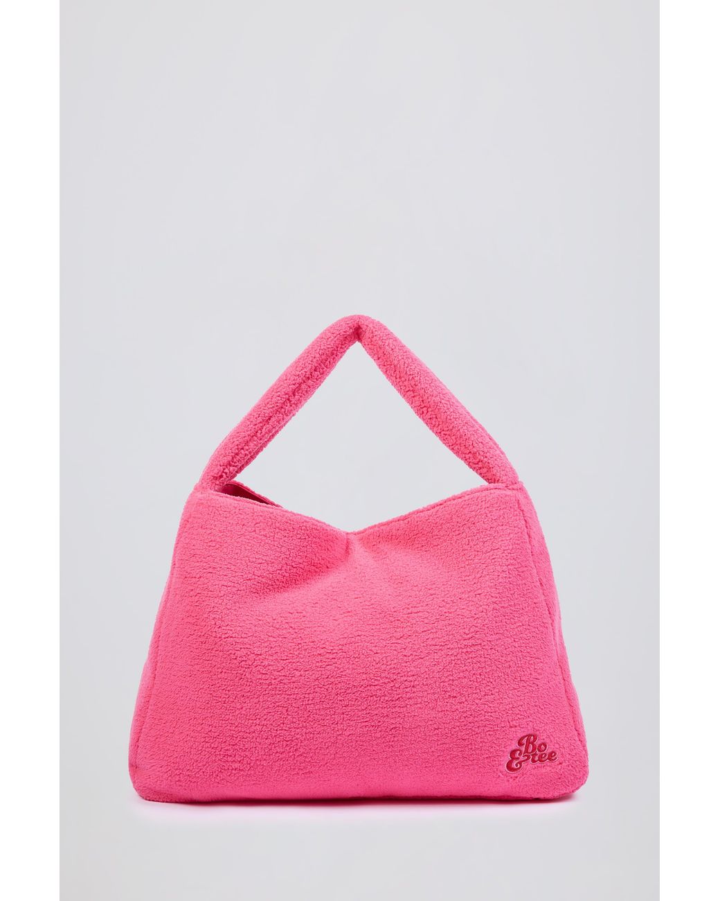 BO+TEE Pink Oversized Fleece Tote Bag
