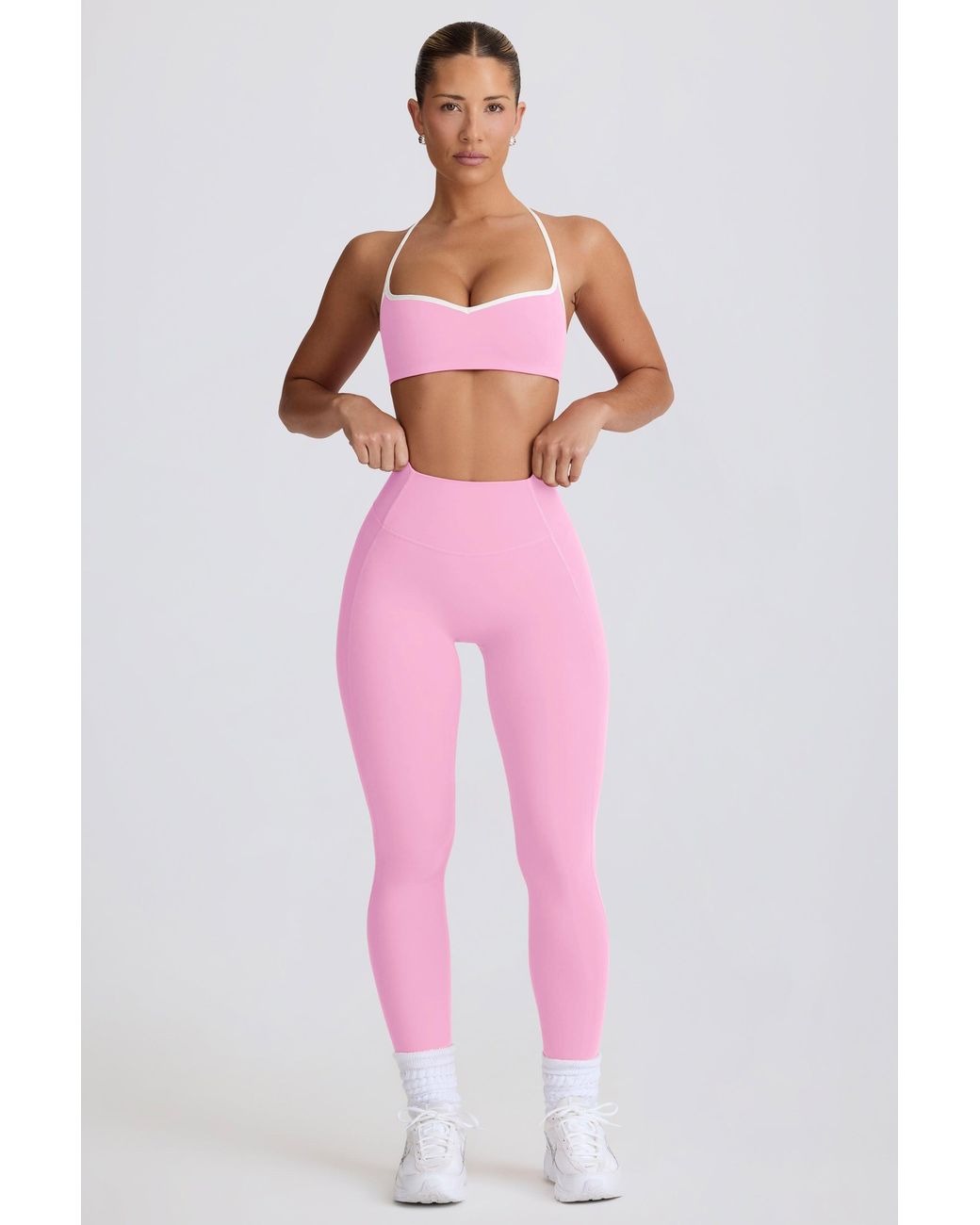 BO+TEE Pink Soft Active Mid-Rise Leggings