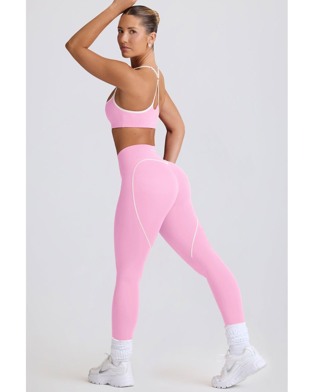 BO+TEE Pink Soft Active Mid-Rise Leggings