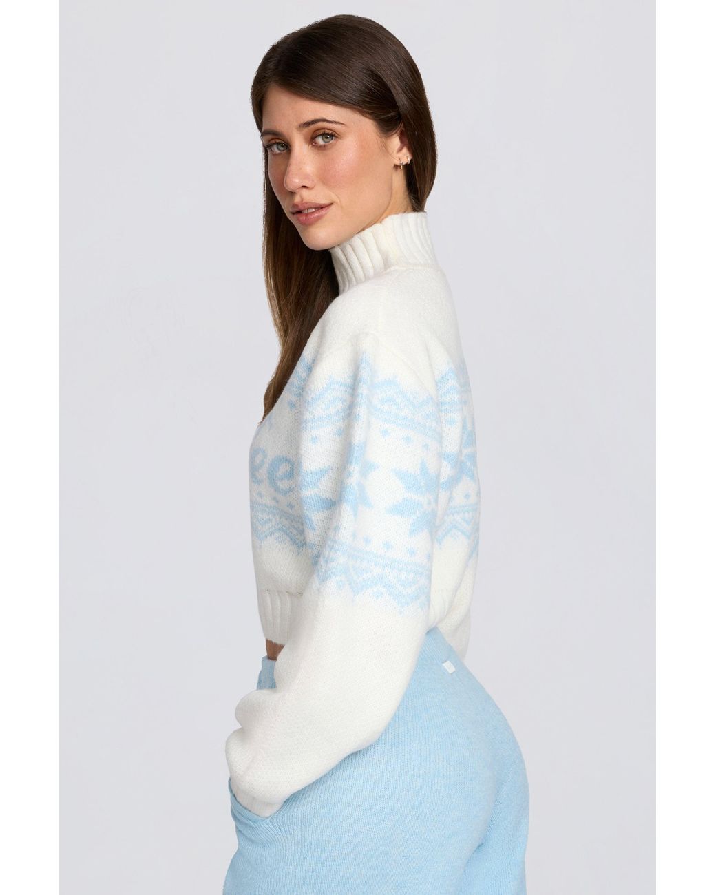 BO+TEE White Jacquard-Knit Cropped Jumper