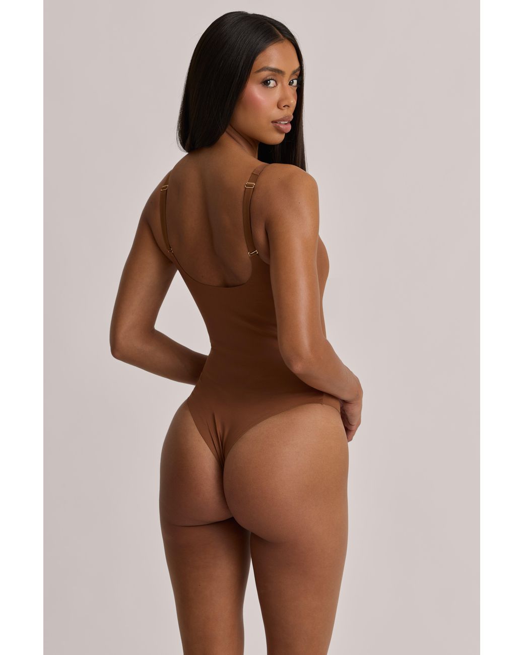 Oh Polly Natural Scoop-Neck Cheeky Bodysuit