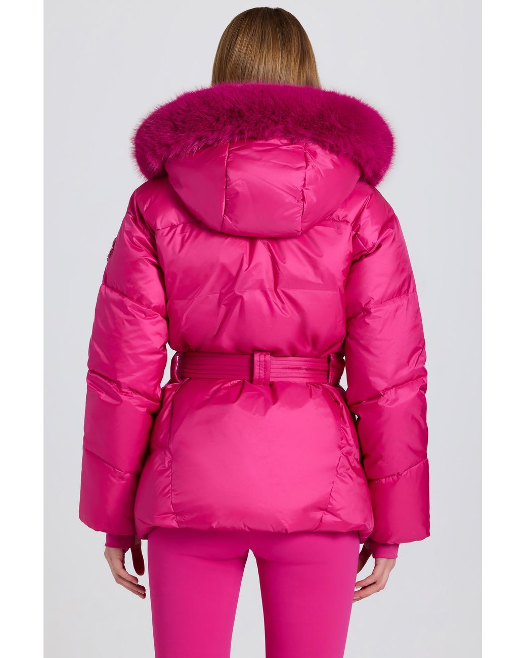 BO+TEE Pink Waterproof Faux-Fur Hood Ski Jacket
