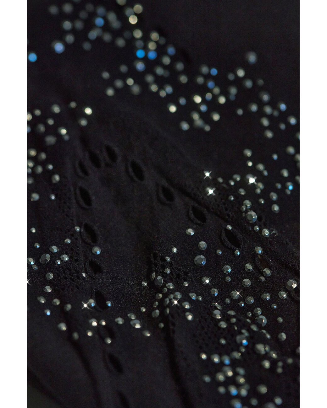 Oh Polly Black Embellished Mid-Rise Flared Trousers