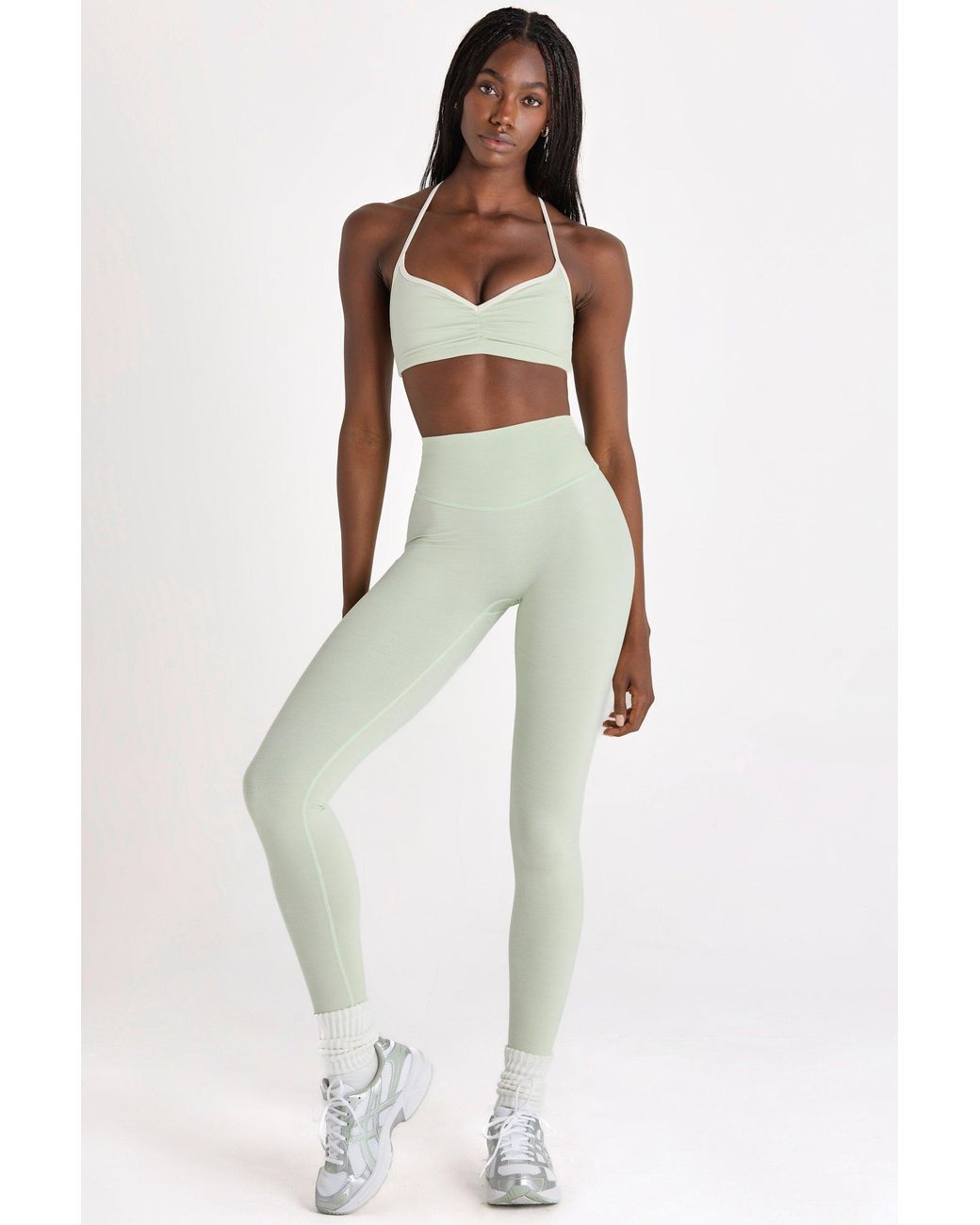BO+TEE Green Soft Active Full-Length Leggings