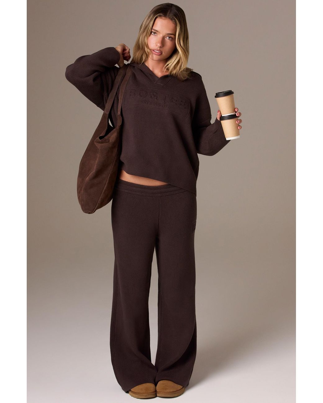 BO+TEE Brown Suede Tote Bag