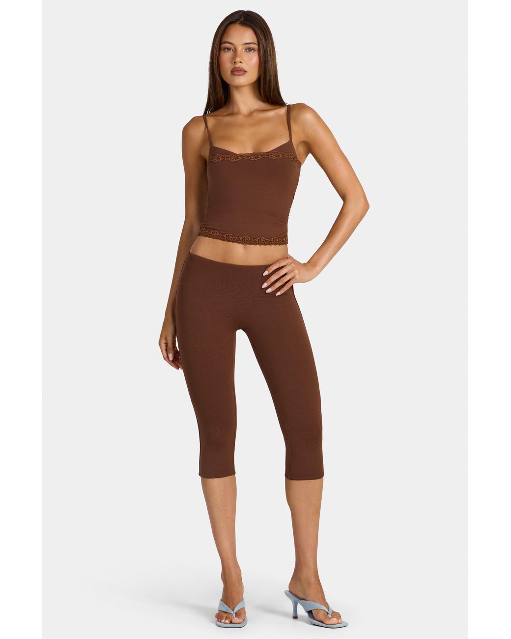 Oh Polly Brown Modal Capri Leggings