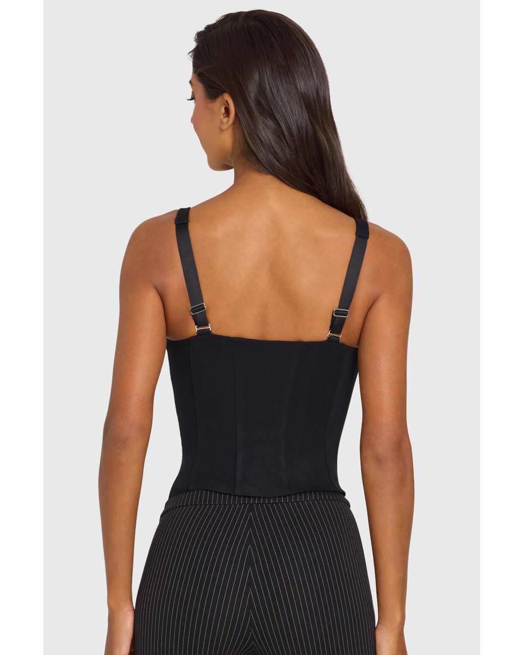 Oh Polly Black Ponte Corset Top