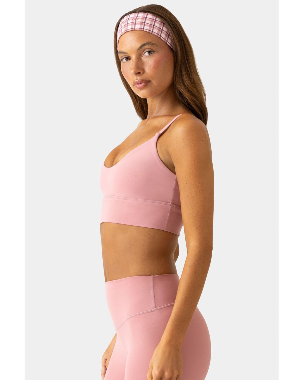 BO+TEE Pink Soft Active Scoop-Neck Sports Bra
