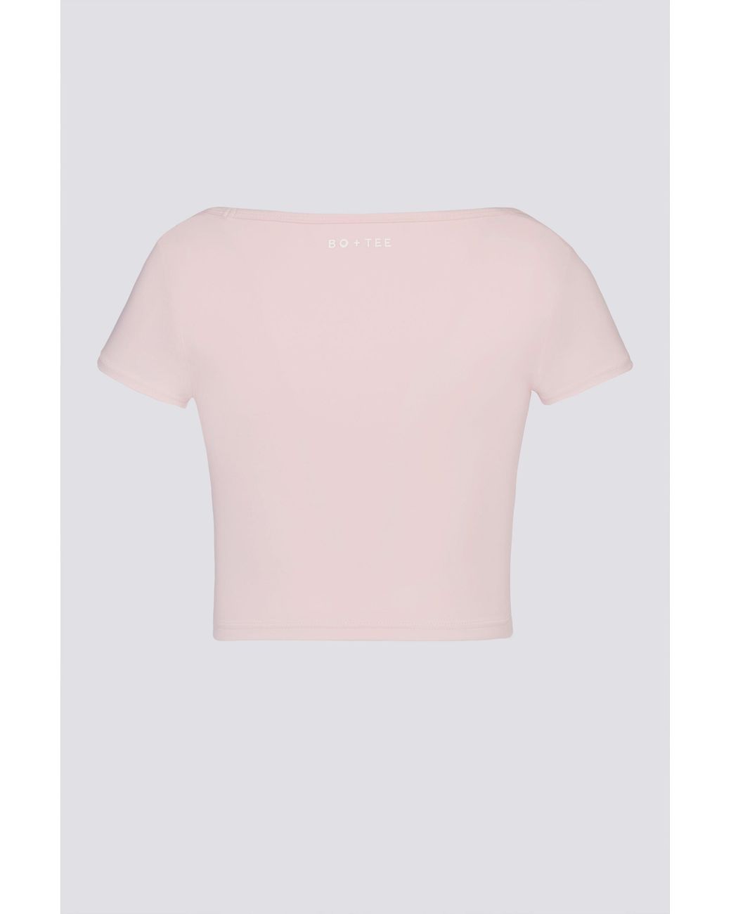 BO+TEE Pink Soft Active Sweetheart-Neck Crop Top