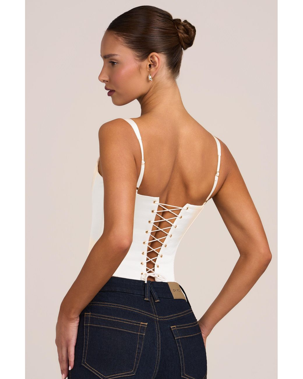 Oh Polly White Satin Corset Top