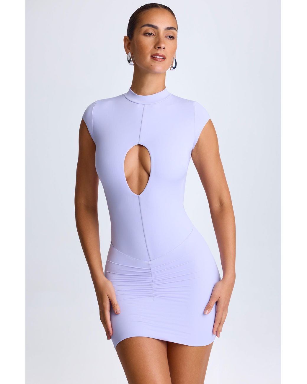 Oh Polly Purple Ruched Mini Skirt