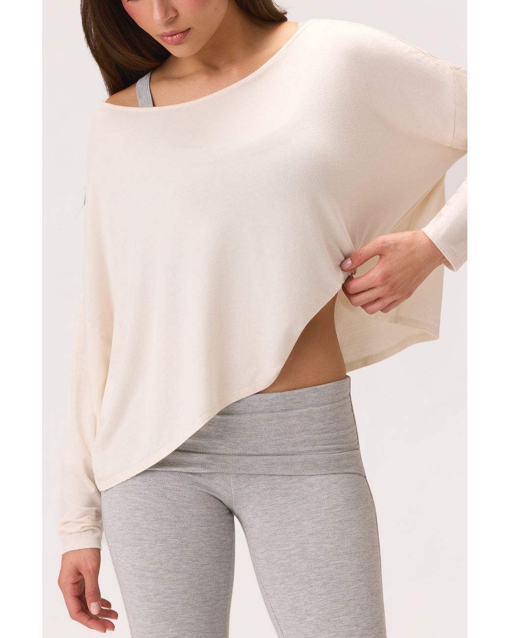 BO+TEE White Buttercloud Slouchy Off-Shoulder Top