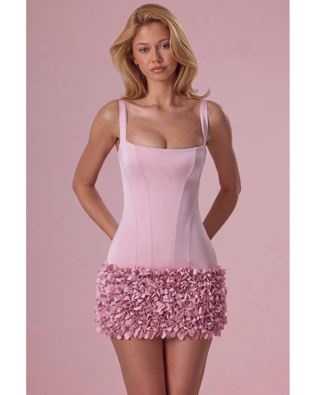 Oh Polly Pink Satin Mini Dress