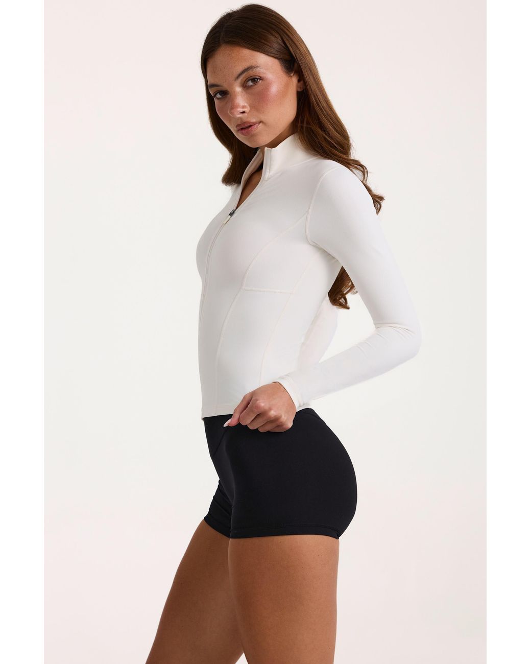 BO+TEE White Soft Active Zip-Up Jacket