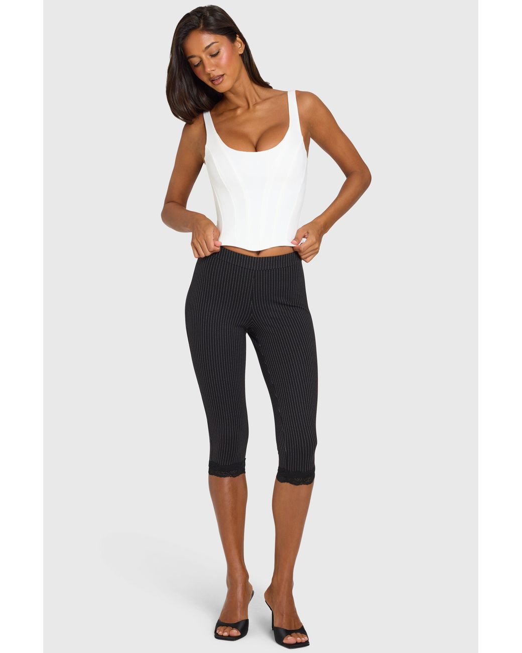 Oh Polly White Ponte Corset Top