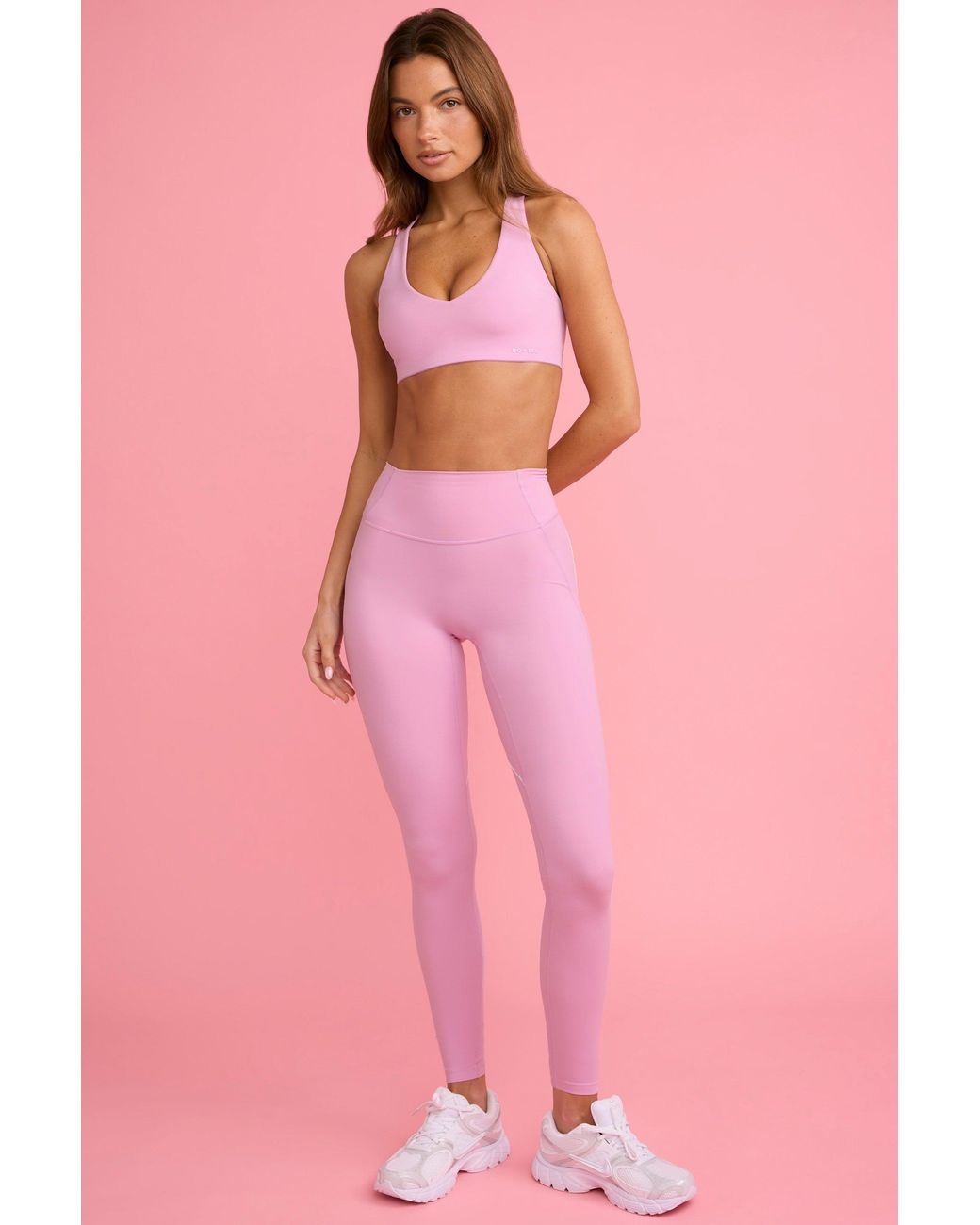 BO+TEE Pink Soft Active Mid-Rise Leggings