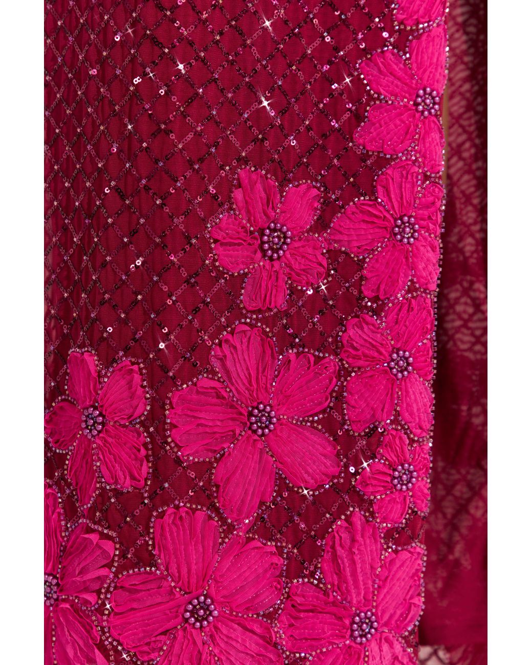 Oh Polly Red Embellished Square-Neck Maxi Dress