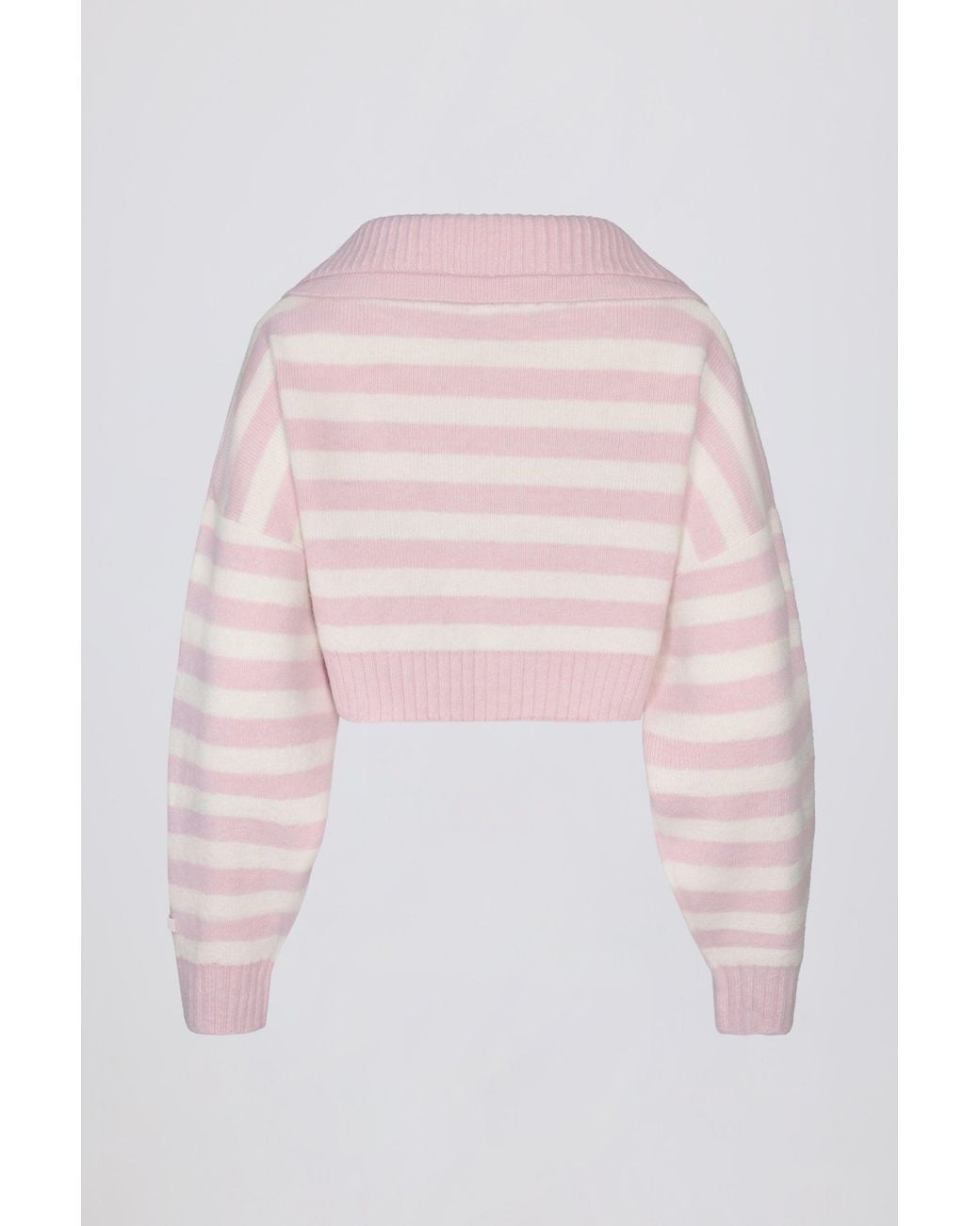 BO+TEE Pink Soft Knit Layered Collar Cropped Jumper