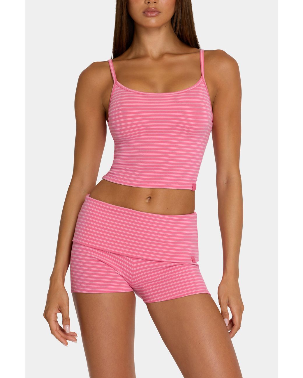 BO+TEE Pink Brushed Jersey Tank Top
