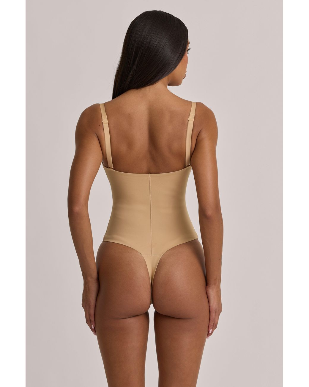 Oh Polly Pink V-Neck Thong Bodysuit