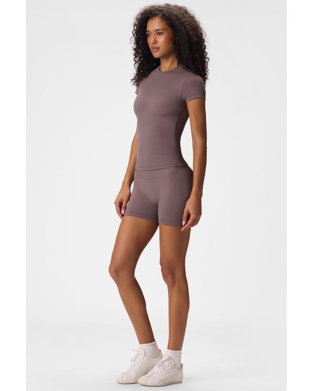 BO+TEE Gray Soft Active Short Sleeve Top