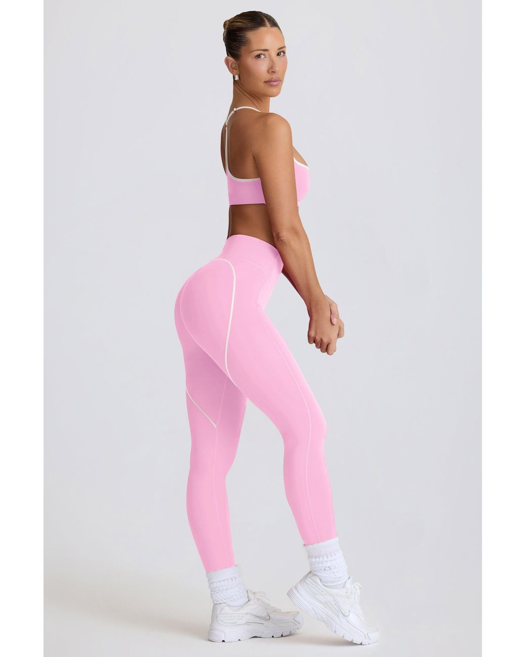 BO+TEE Pink Soft Active Mid-Rise Leggings