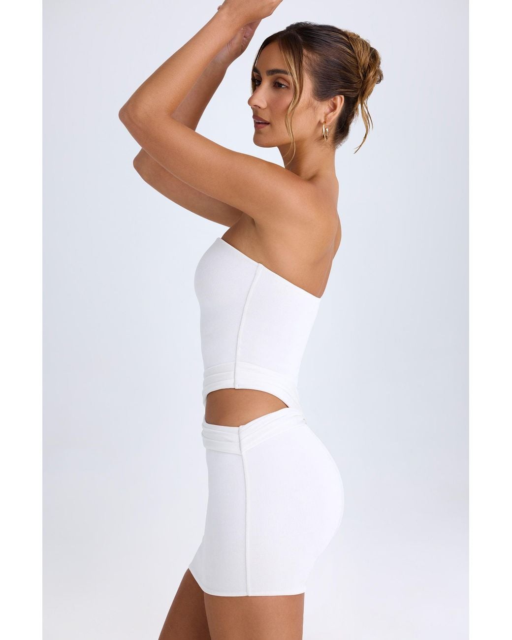 Oh Polly White Cut-Out Bandeau Mini Dress