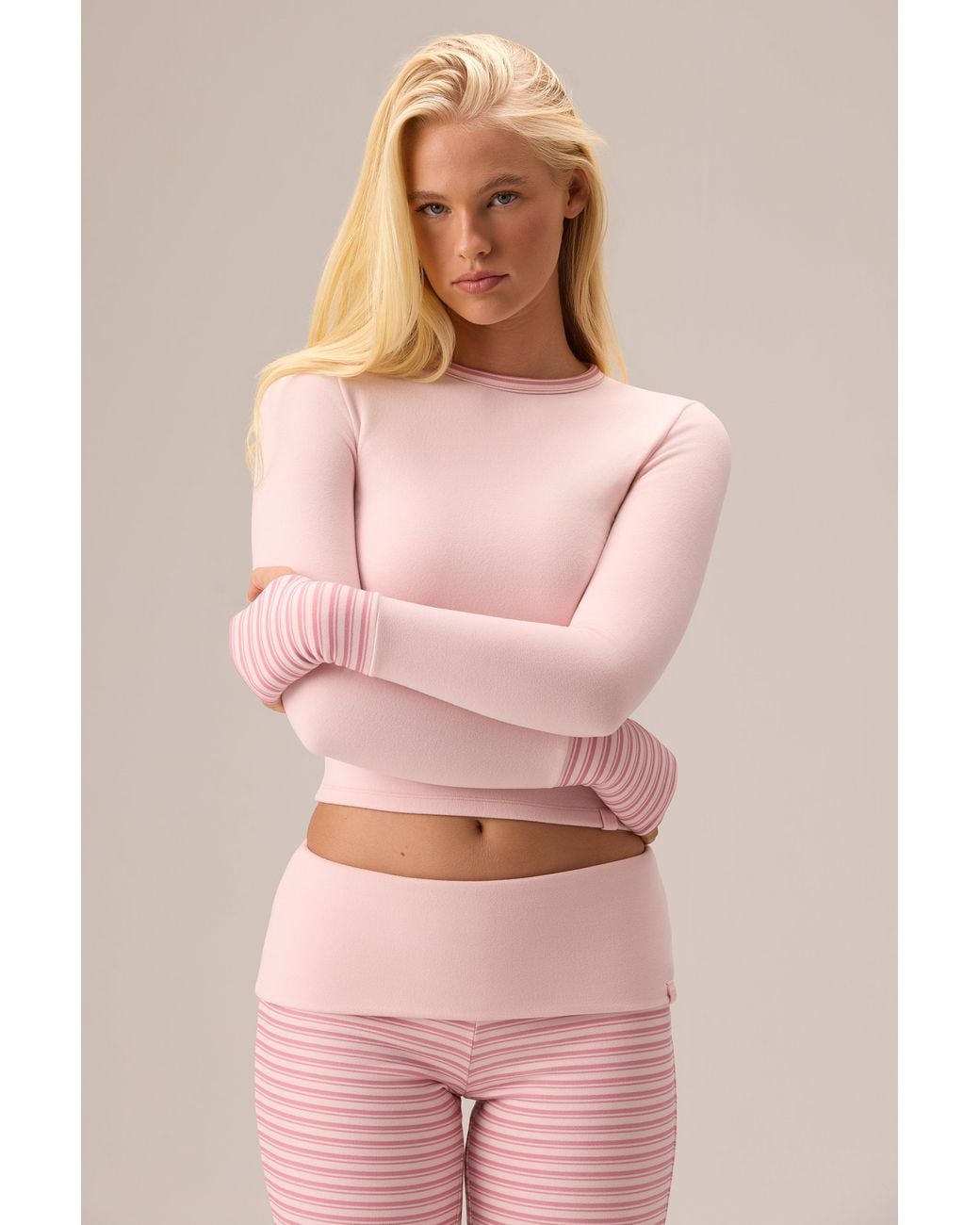 BO+TEE Pink Plush Jersey Long-Sleeve Top