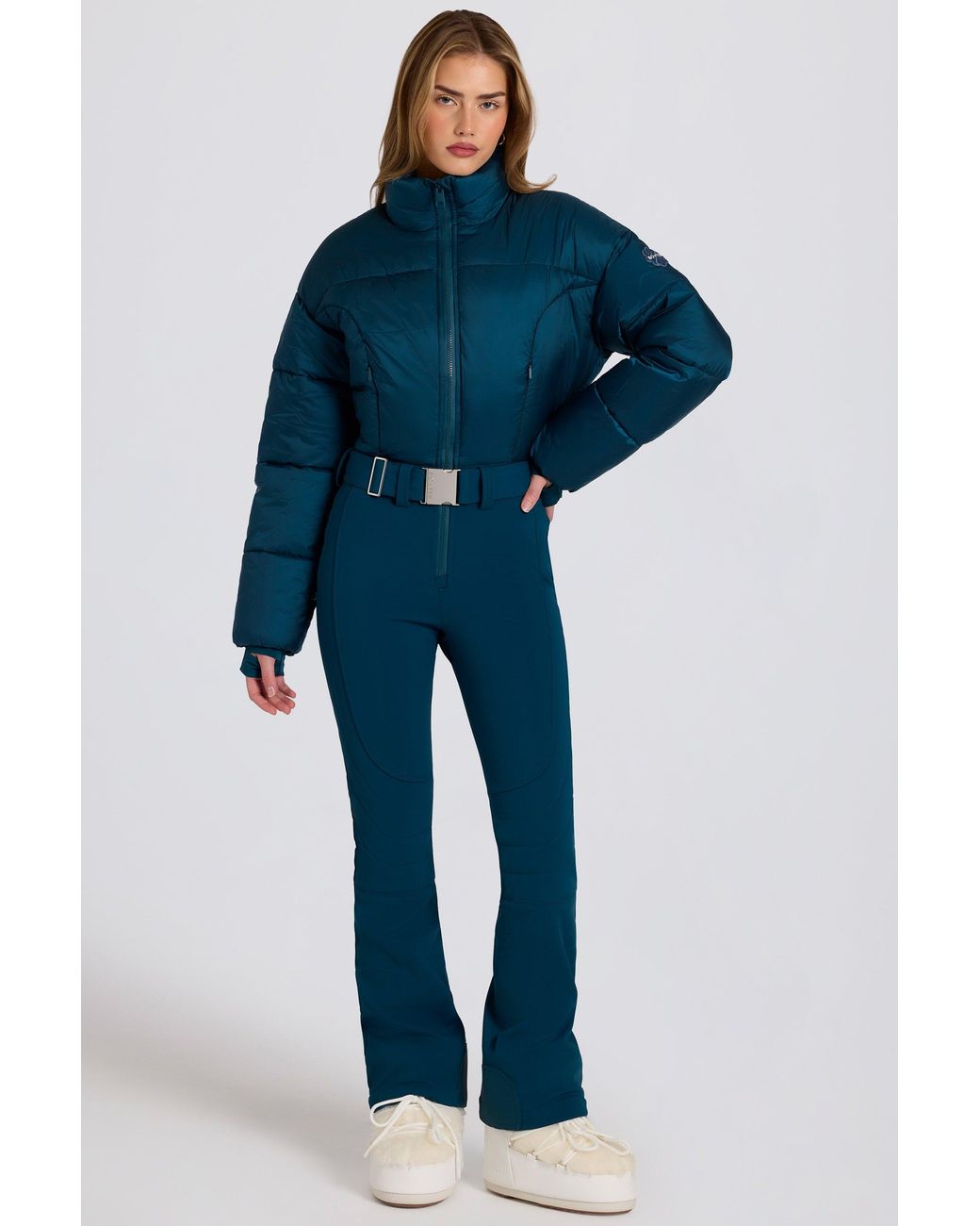 BO+TEE Blue Waterproof Padded Belted Ski Suit