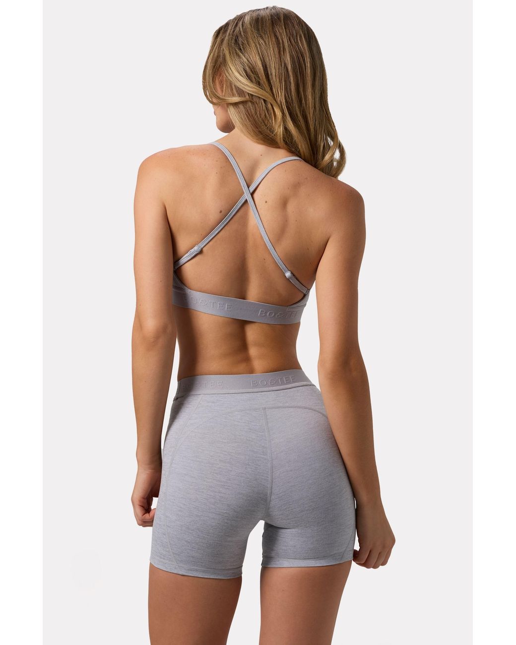 BO+TEE Gray Soft Active Mini Shorts