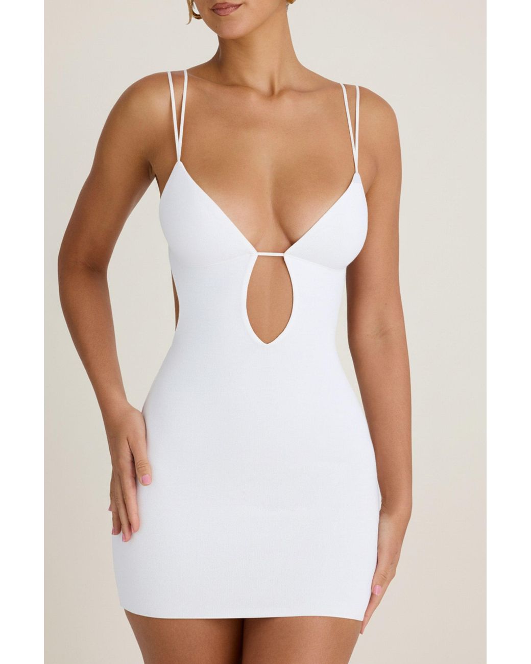 Oh Polly White Cut-Out Open-Back Mini Dress