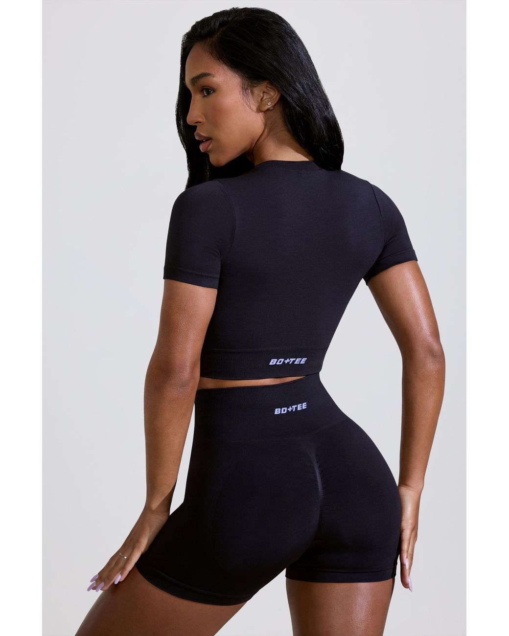BO+TEE Black High Waist Define Luxe Mini Shorts