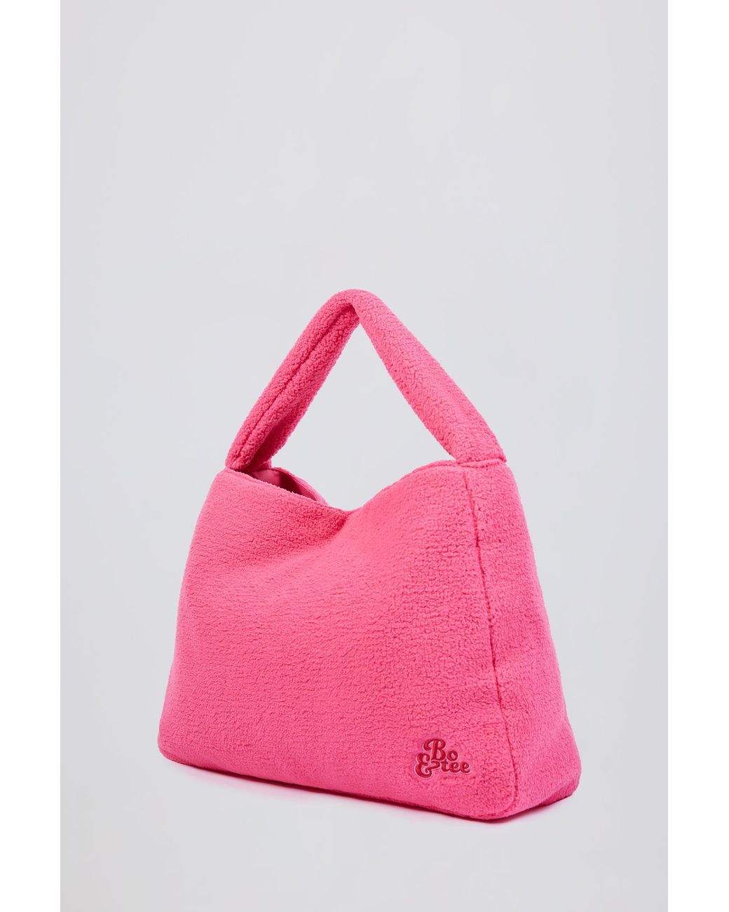 BO+TEE Pink Oversized Fleece Tote Bag