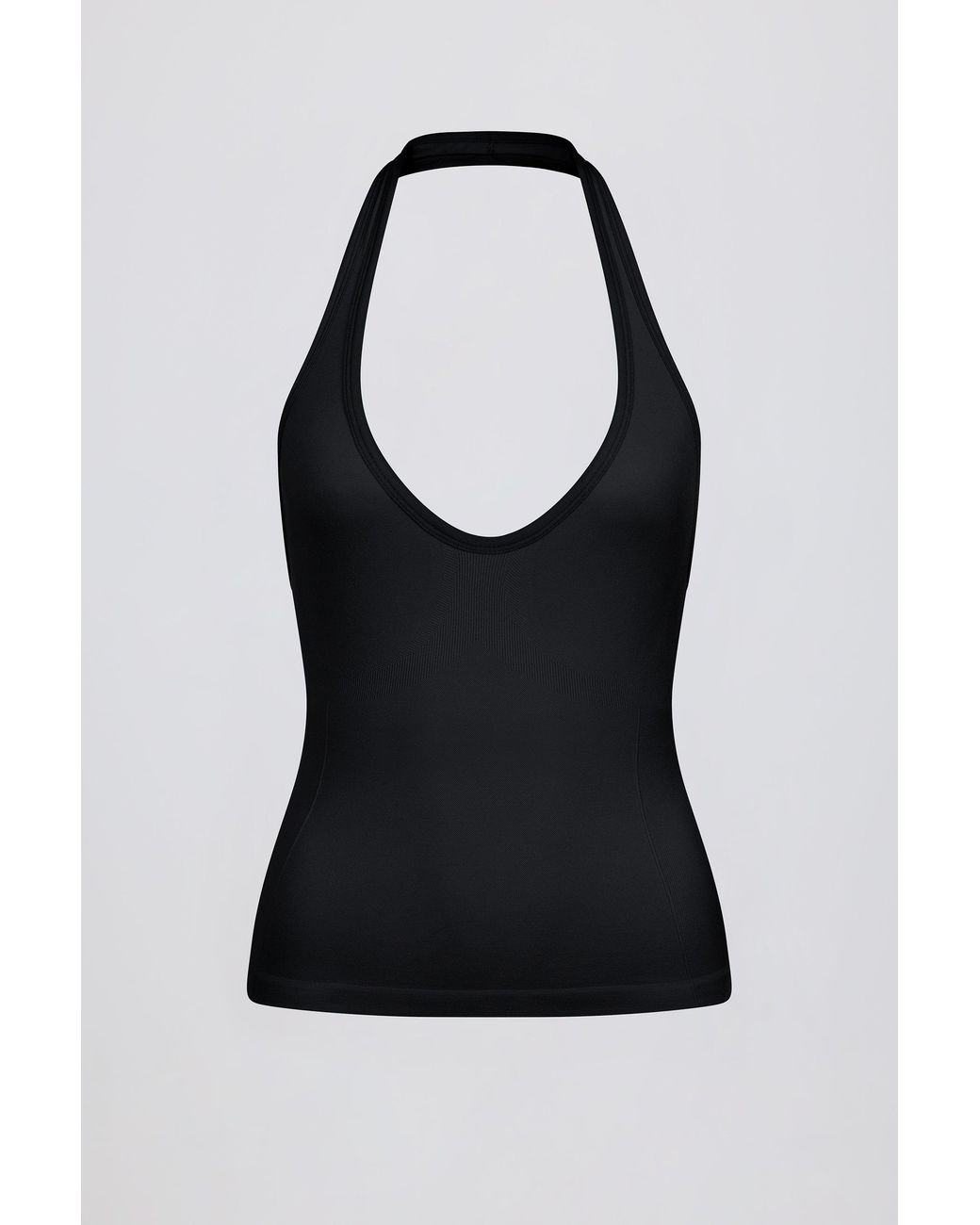 BO+TEE Black Define Luxe Halterneck Tank Top