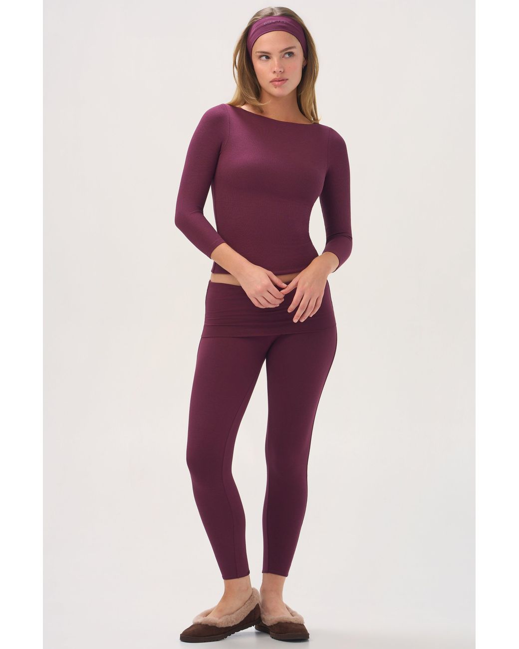 BO+TEE Purple Buttercloud 7/8 Leggings
